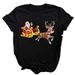 Foreign Trade Cross-Border Merry Christmas Tree Santa Claus Retro Fashion Simple Short-Sleeve T-Shirt For Women European_ecoleips.com