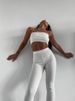 Fashion Casual Suit Women's Sexy Waist Baring Chest Suspender Sports Tight Trousers_ecoleips.com