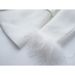 Women's Clothing Autumn and Winter Satin Collar Spliced Blazer Feather Decoration Dress Suit Straight leg Pants Two piece Set_ecoleips.com