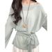 Mint Manbo Green Ice Silk Sheer Sunscreen Blouse For Women Summer Outerwear Slightly Transparent Air Conditioning_ecoleips.com
