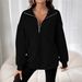 Autumn And Winter Fashion Zipper Lapels Solid Color Casual Women's Sweatshirts Women's Style Loose_ecoleips.com