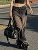 Women's Clothing High Waisted Street Style Black Solid Color Jeans, Casual Full Length, With Button Closure, Suitable For All Seasons._ecoleips.com