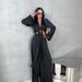 10756 Women's Fashion Sleeve Tie Short Top Hollow Out Split Long Pants Elegant Two-Piece Set_ecoleips.com