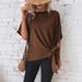 2025 European And American Women's Clothing Summer New Solid Color Batwing Sleeve Loose T-shirt With_ecoleips.com