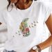 European And American Cross-border Foreign Trade Wholesale Clothing: Colorful Feather Butterfly Round-neck Plus-size_ecoleips.com
