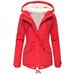 Women's Clothing Waist Plus Velvet Thick Warm Cotton Coat Women's Medium And Long Plush Coat_ecoleips.com