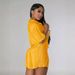 Women's Clothing Summer New Solid Color Wrinkled Casual Two Piece Suit_ecoleips.com