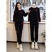 Women's Casual Sportswear Set Lazy Style Heart Shaped Sweatshirt Sweatpants Two Piece Slimming Youthful Spring 2026_ecoleips.com
