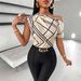 Asymmetric Off-Shoulder Blouse With Geometric Print – Elegant & Trendy Women's Top For Casual & Office Wear_ecoleips.com