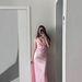 Ins Style Hot Selling New Fashionable And Sexy V-Neck Strap Backless Long Skirt Slim Satin Dress_ecoleips.com
