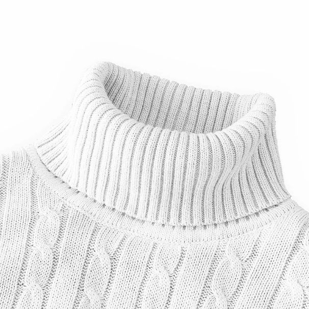 Autumn Men's Long Sleeve Knitted Sweaters Men's Slim Fit Turtleneck Sweater Casual Pullover Sweater Lightweight Ribbed Sweater_ecoleips.com