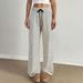 Voya European American Miravia Women's Foreign Trade Women's Clothing Striped Print Comfortable Japanese And Korean Home Casual Loose Wide-leg Pants_ecoleips.com