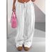 Women's Clothing Women's Clothing Summer New Loose Drawstring Trousers Solid Color Versatile Fashion Casual Pants_ecoleips.com