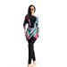 Women's Clothing Floral Print Long Sleeve Swimwear Set Women's Cover Up One Piece Swimsuit Fashionable Conservative Meat Concealing Beachwear_ecoleips.com
