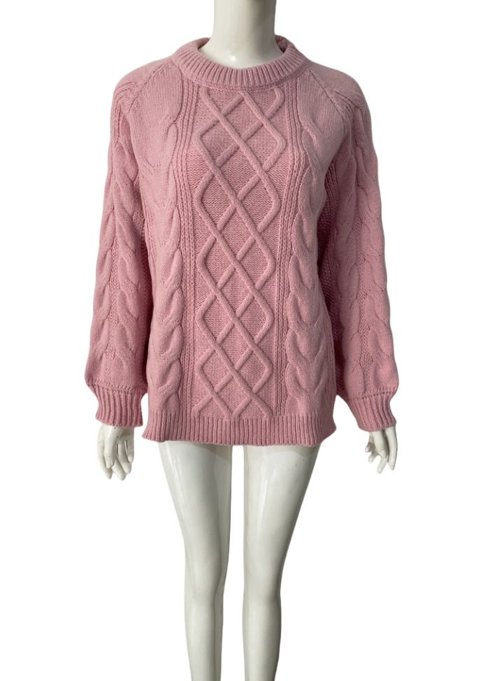 Women’s Oversized Cable Knit Sweater – Chunky Long-Sleeve Pullover (S-XXXL, 6 Colors)_ecoleips.com