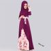 New Cross-border Middle Eastern Arab Turkish Pullover Slim-fit Long Dress, Elegant Mid-length Printed Tie Dress_ecoleips.com