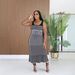 Women's Striped Halter A-Line Dress Slim Fit Summer Style for Commuting TW872 European American Cross Border Fashion_ecoleips.com