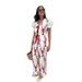 Women's Clothing Summer Crayfish Print Bow Leisure Two Piece Suit_ecoleips.com
