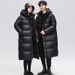 Women's Clothing Unisex Black Gold Long Hooded Winter Coat Thickened Down Filling Thermal Insulated, Multi-Pocket Design Extreme Cold Weather_ecoleips.com