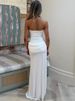 Mozision Off-shoulder Strapless Sexy Maxi Dress Women Elegant Sleeveless Backless Ruched High Split Club Party Long Dress_ecoleips.com