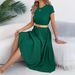 Real Shot Of 2026 Spring/summer European And American Casual Loose Short-sleeve Pocket Pleated Dress, Independent_ecoleips.com