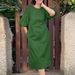 Spring Summer Women's Puff Sleeve O Neck A Line Dress Office Formal Work Attire Fashion_ecoleips.com