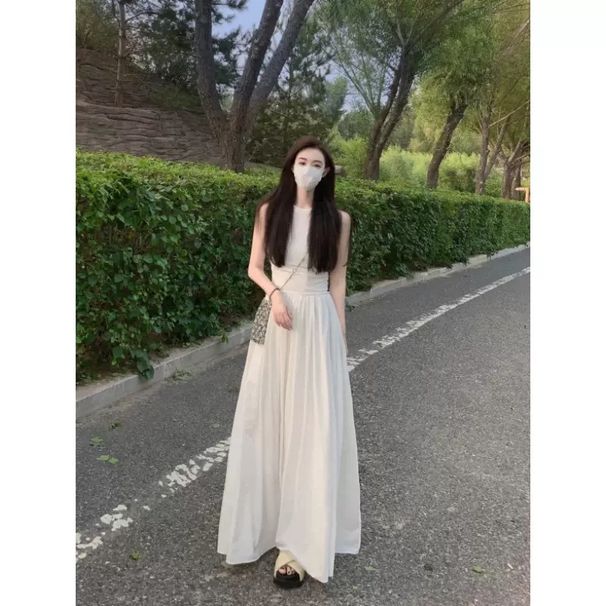 Spring Black Suspender Long Dress 2025 New Style For Women In Spring And Autumn, Sleeveless Knitted Long, Short, Summer_ecoleips.com