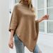 Aria Basics Aria Basics MaoMaoYu 2023 Autumn Winter European And American Foreign Trade Shawl Cape Sweater Solid Color High Neck Cross-Border_ecoleips.com