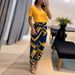 Cross-border European And American Women's Clothing 2025 New Fashion Casual V-neck Printed Short-sleeve Long Pants_ecoleips.com