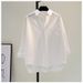 Pure Cotton Red Long-sleeved Shirt 2024 New Pocket Loose And Thin Casual Top_ecoleips.com