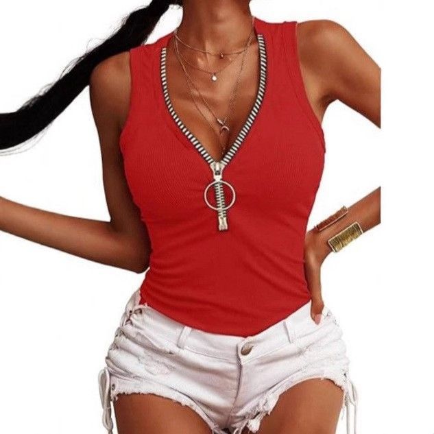 2025 Summer Women's Slim Fit Tank Top Tummy Covering High-end T-shirt_ecoleips.com