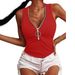 2025 Summer Women's Slim Fit Tank Top Tummy Covering High-end T-shirt_ecoleips.com