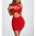 Women's Clothing Short Skirt Sexy Bodycon Dress American Style Summer Hollow Out Tie Neck New 2026_ecoleips.com