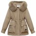 Women's Winter Parka New Style Thickened Fleece-Lined Hooded Coat With Large Pockets, Loose Fit Waist Belt Fashion Outerwear_ecoleips.com