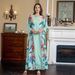 ZD017 Saudi Muslim Women's Robe Middle Eastern Printed Rhinestone Beaded Ethnic Style Long Sleeve Dress_ecoleips.com