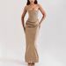 Slim Fit Elegant Sexy Satin Strapless Dress for Women Pleated Trim European American Style New Arrival 2025_ecoleips.com