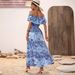 Foreign Trade Independent Station European And American 2024 Summer Off-Shoulder Ruffle Tie Waist_ecoleips.com
