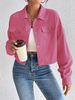 Women's Slim Fit Short Zipper Cardigan Corduroy Jacket Polo Collar Autumn Winter Europe America Style Lightweight Coats_ecoleips.com