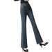 Women's Fleece-lined Thickened Jeans, 2025 Winter New Style, High-waisted, Slimming, Warm, Slightly Flared Pants With_ecoleips.com