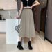 Medium Length Suit Pleated 2025 New High Waist Slim Skirt Pleated Long Skirt For Women_ecoleips.com