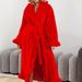 Aria Basics European American Cross-border Women's Long Warm Home Wear Autumn And Winter Coral Fleece Thickened Bathrobe_ecoleips.com