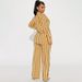 Aria Basics Aria Basics Cross-border Foreign Trade Women's Two-piece Set: European American Fashion Casual Home Outing Striped Button-up Shirt_ecoleips.com
