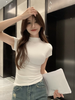 Korean Fashion Basic Crop Top Lady Short Sleeve Crewneck Skinny T-shirt Summer Tee For Women Vintage Top Harajuku Y2k Streetwear_ecoleips.com