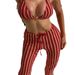 Women's Clothing Sexy One Piece Swimsuit American Style Printed Halter Neck Tie Swimwear_ecoleips.com