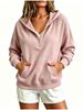 2026 Autumn New Cross-Border European And American Women's Corduroy Hooded Casual With Zipper, Loose Pullover Sweatshirt_ecoleips.com
