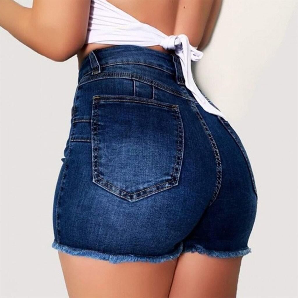 Women's Clothing Hot Style Stretch Slim Fit Torn Tassel Denim Shorts for Women_ecoleips.com