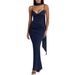 Women's Sexy Halter Backless Solid Color Bodycon Maxi Dress – Elegant Evening Party Gown_ecoleips.com