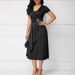 Women's Asymmetrical Large Skirt V Neck Dress Fashion_ecoleips.com
