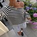Chic Striped Short Top For Women, Comfortable Knit Long Sleeve Cropped Blouse, Casual Relaxed Fit Pullover_ecoleips.com