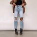 Women's Clothing Retro High Waisted Ripped Straight Jeans_ecoleips.com